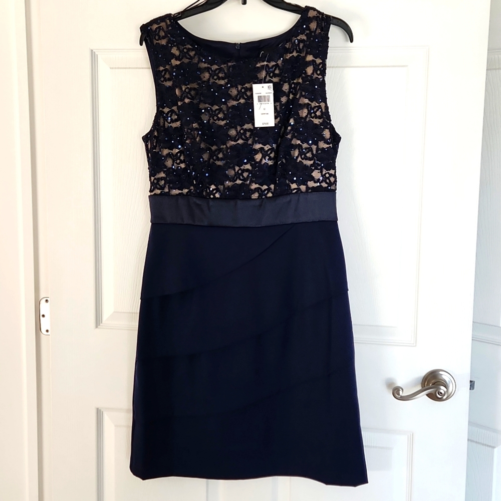 Navy sleeveless cocktail dress NWT